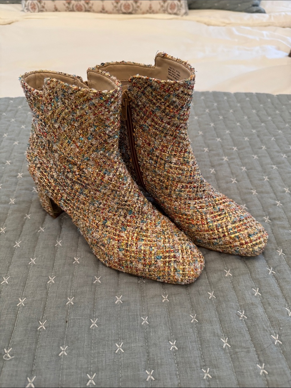 EUC Alex Marie Tweed Sparkle Ankle Boots - Size 6 1/2